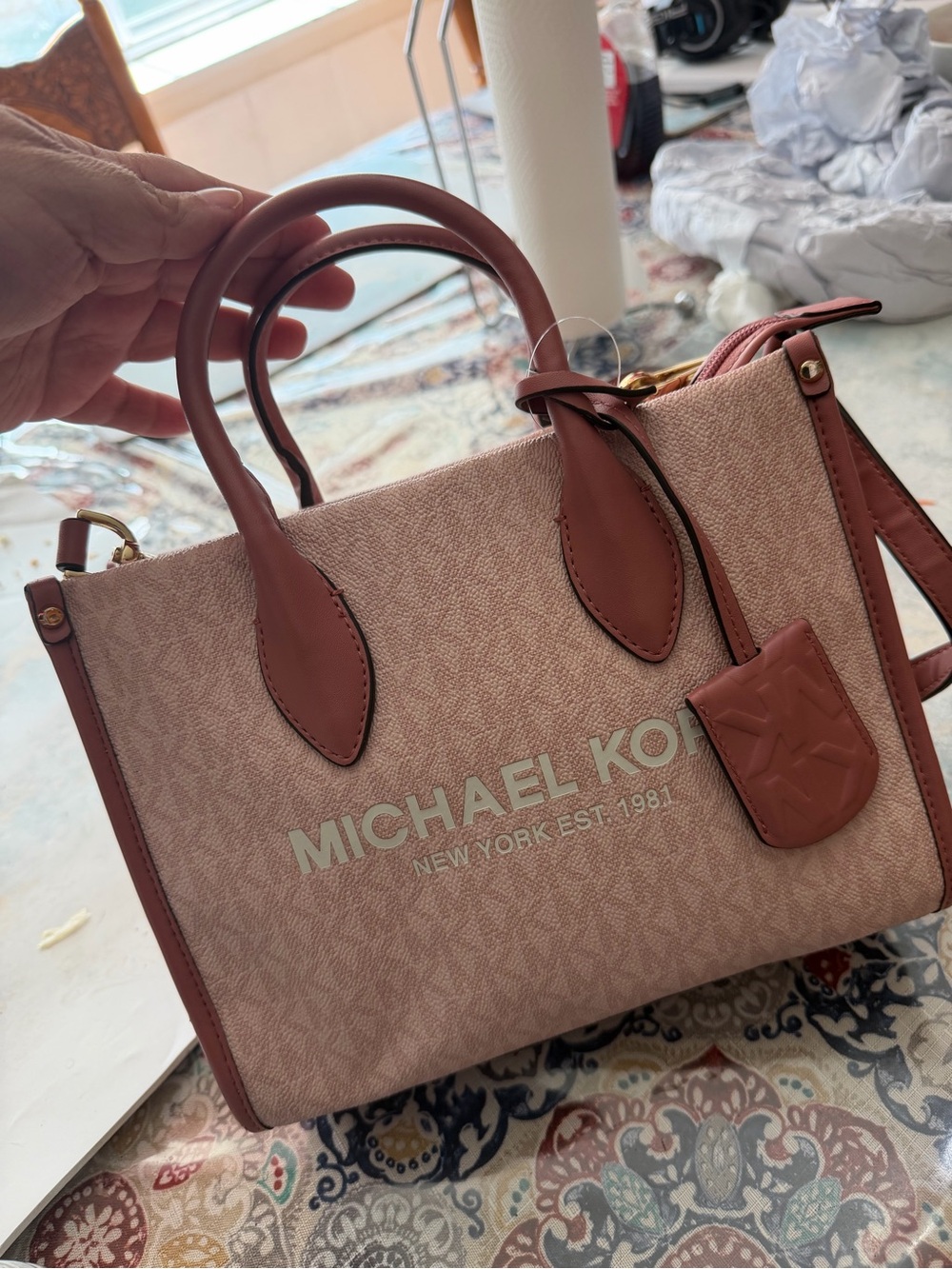 Michael Kors Blush Pink Canvas tote - Picture 2 of 10